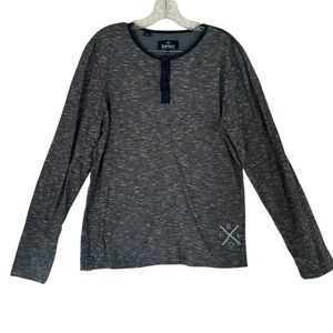 Buffalo David Bitton Navy Blue Long Sleeve Tee | Size M